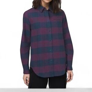 Lululemon Full Day Ahead Plaid Button Up flannel shirt Size 8